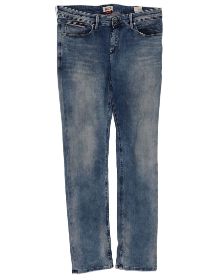 Tommy Hilfiger Masculino Slim Jeans W34 L34 Azul Algodão