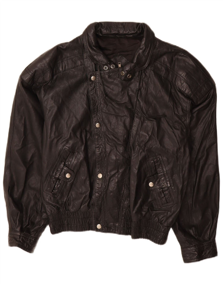 Jaqueta de couro masculina Yukon Trail IT 50 grande preta