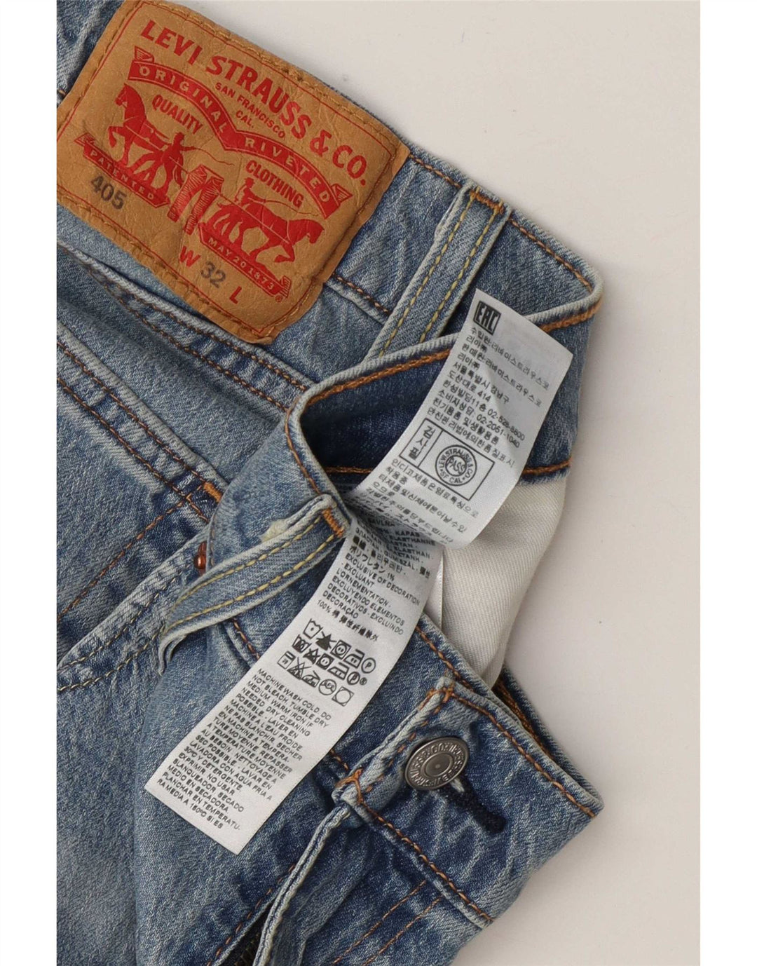 Shorts jeans masculino 405 Levi's W32 azul médio algodão