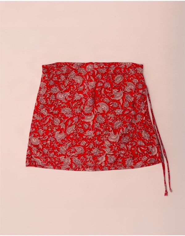 Zara Skort feminino XS W24 vermelho floral