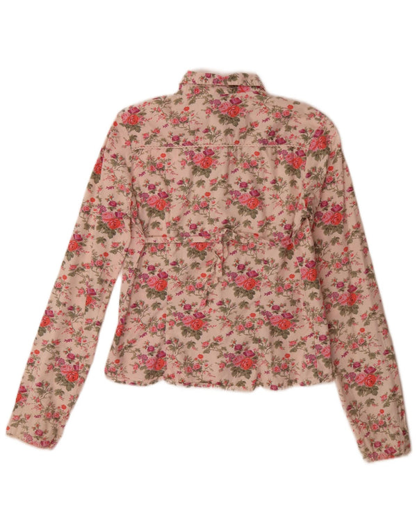 Camisa Benetton Menina 11-12 Anos XL Rosa Floral Algodão