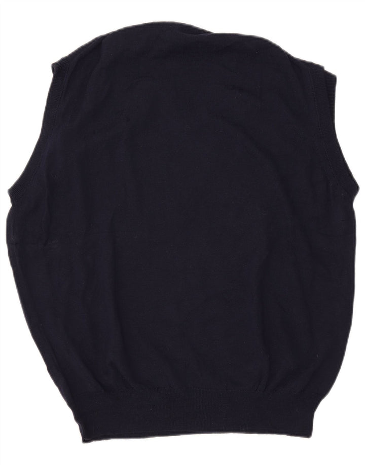 Trussardi Mens Colete Regata Grande Lã Merino Azul Marinho