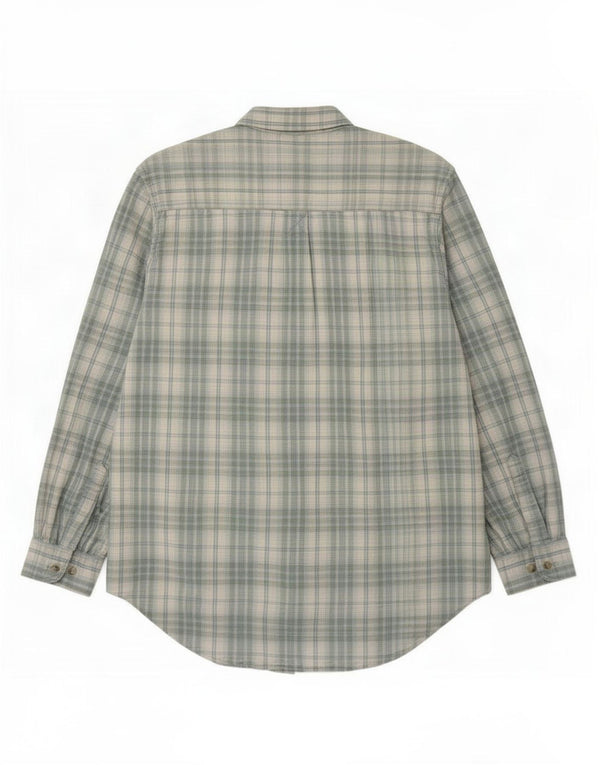 Camisa masculina Timberland médio azul xadrez algodão