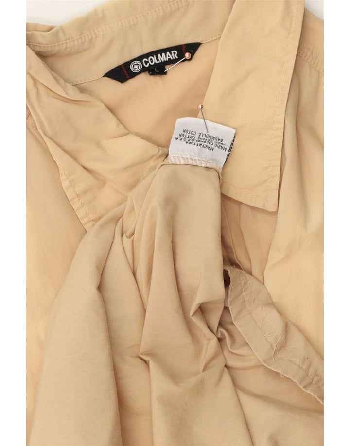 Colmar Camisa masculina de manga curta grande algodão bege