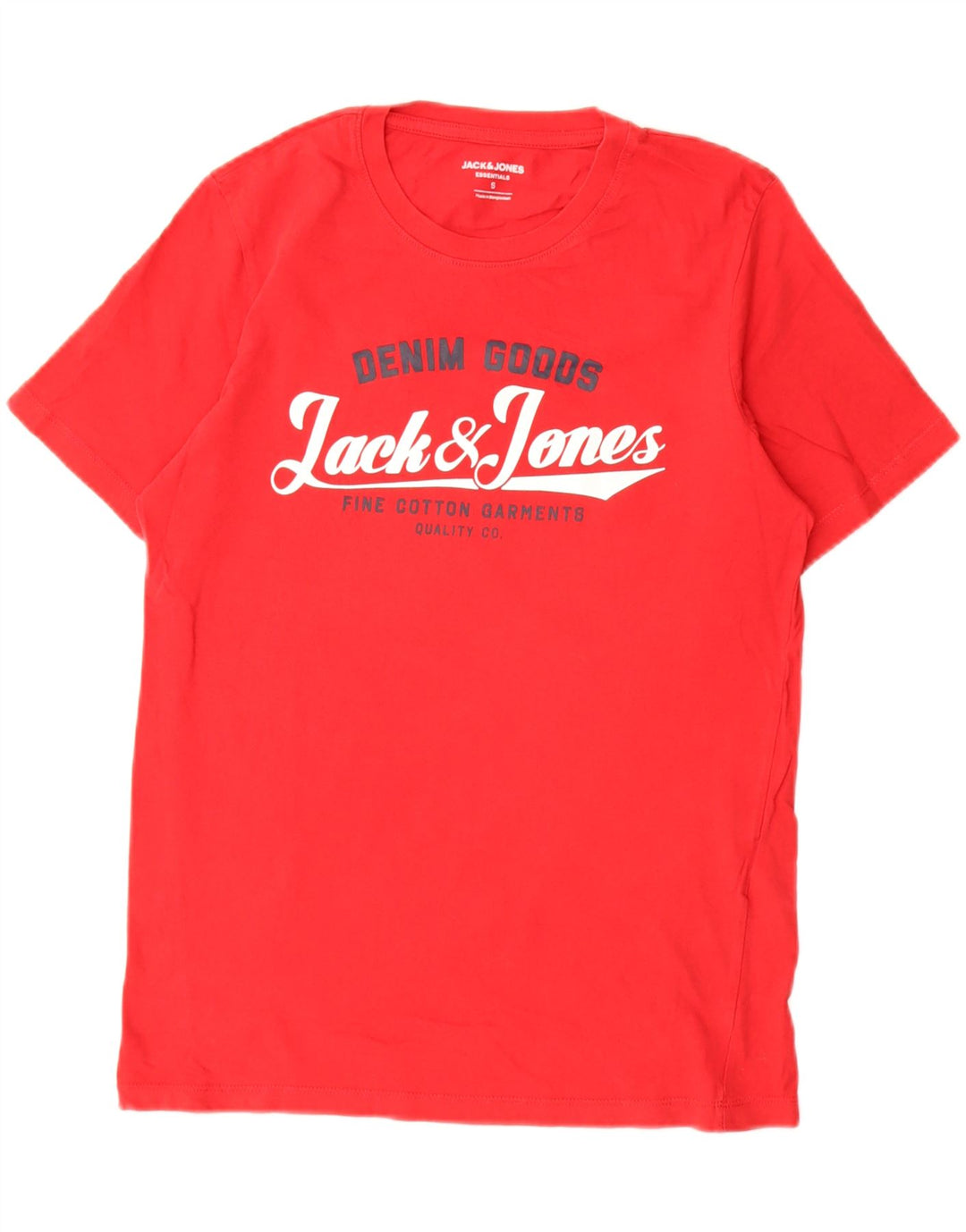 Camiseta masculina JACK & JONES com estampa gráfica pequena de algodão vermelho