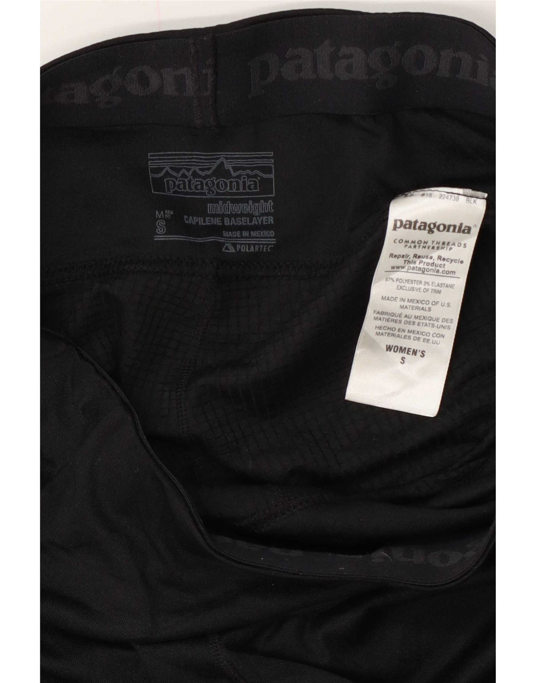 Leggings Patagonia Mulher UK 10 Pequeno Poliéster Preto