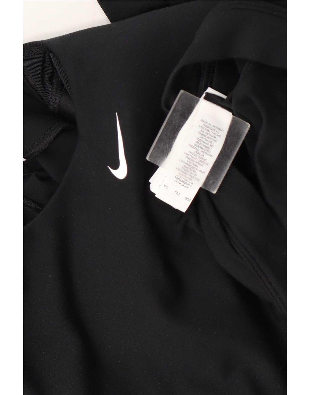 Top cropped feminino Nike manga comprida UK 20 2XL preto poliéster
