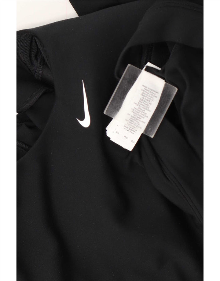 Top cropped feminino Nike manga comprida UK 20 2XL preto poliéster