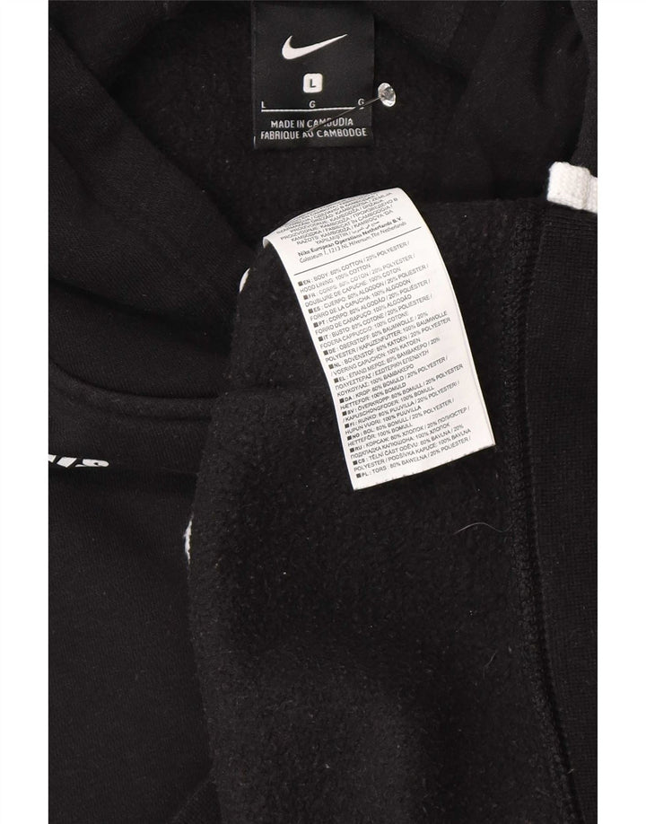 Suéter Nike masculino com capuz gráfico grande de algodão preto