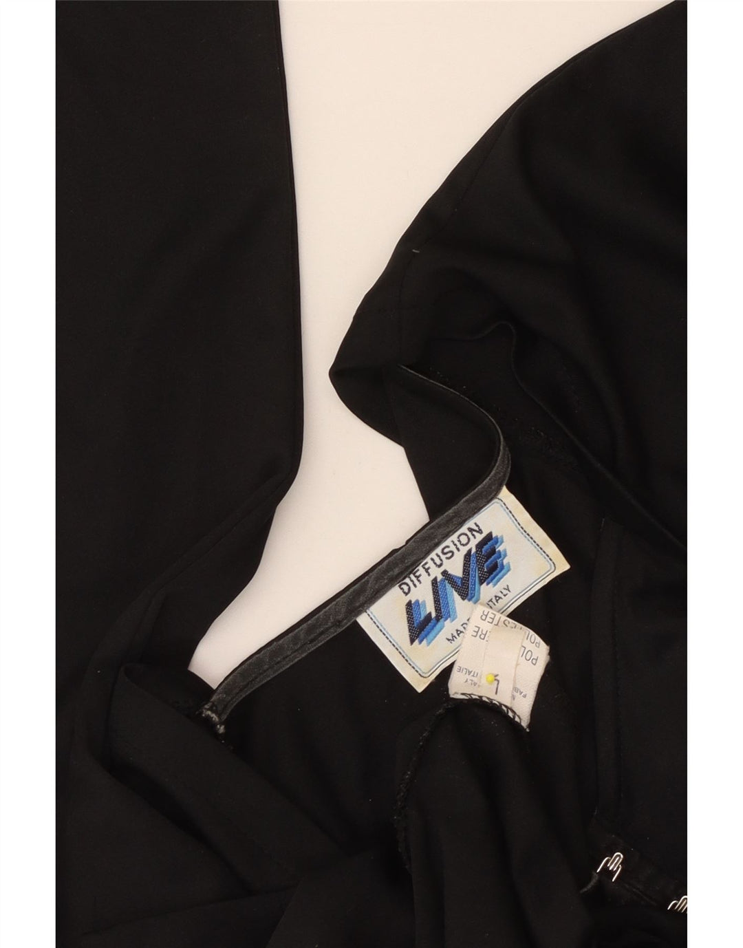 Vestido bainha de manga longa feminino vintage Reino Unido 14 grande poliéster preto
