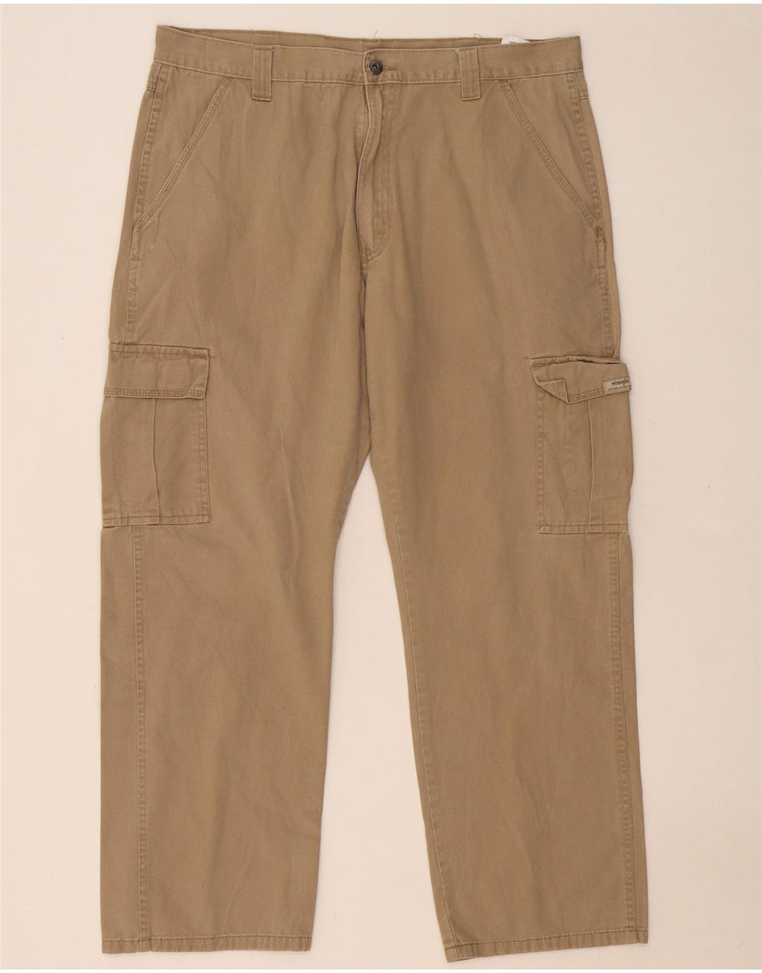 Calça cargo masculina reta WRANGLER W36 L30 algodão bege