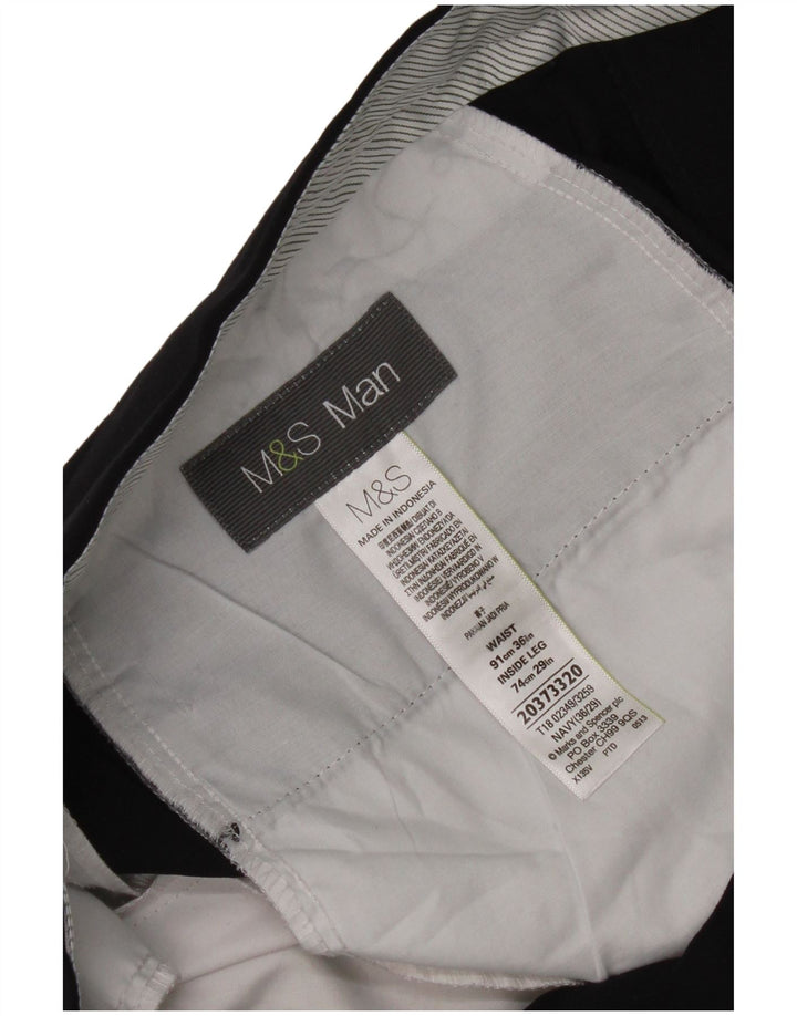 Calça Chino Masculina Marks & Spencer W36 L29 Azul Marinho Clássico