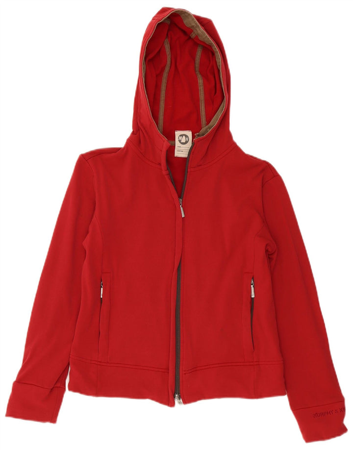 Suéter feminino Murphy & Nye com capuz e zíper UK 14 vermelho médio