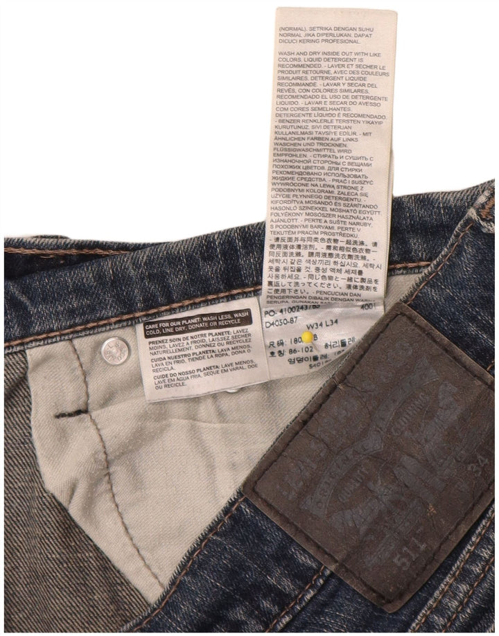 Shorts jeans masculino 511 Levi's W34 grande algodão azul marinho