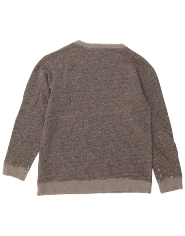 Jack Wills moletom feminino jumper UK 12 algodão manchado cinza médio