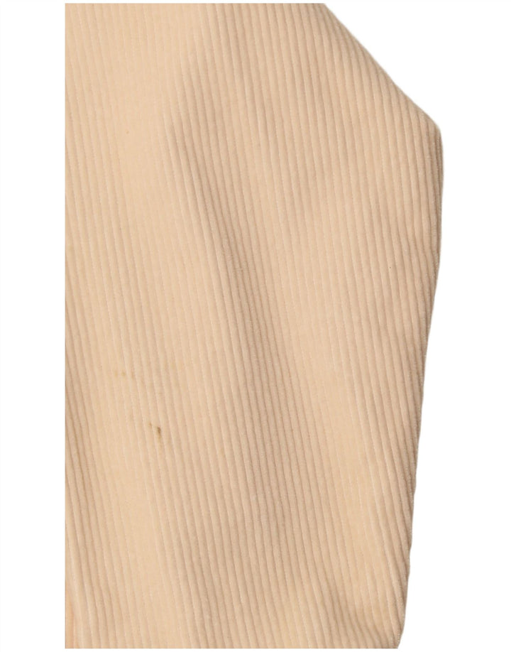 Jaqueta feminina de veludo cotelê Zara UK 18 XL branco algodão