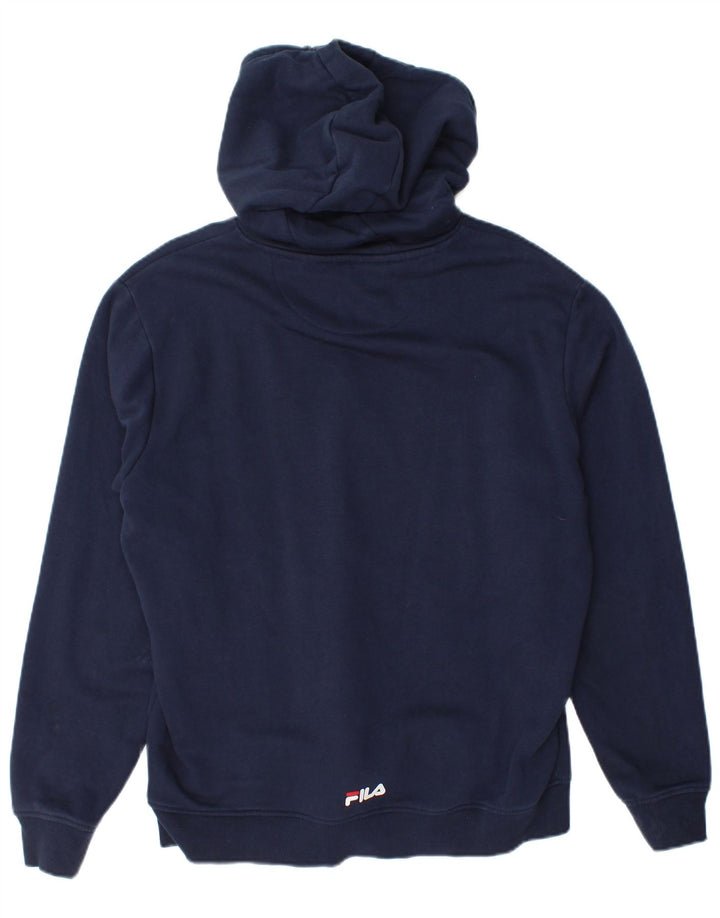 Fila Mens Graphic Hoodie Jumper Médio Algodão Azul Marinho