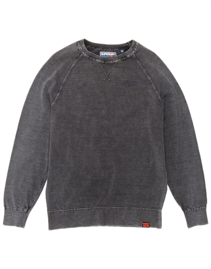 Suéter feminino Superdry UK 16 grande algodão cinza