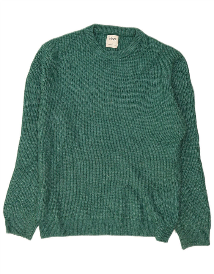 Suéter masculino Marks & Spencer com gola redonda, grande poliamida verde