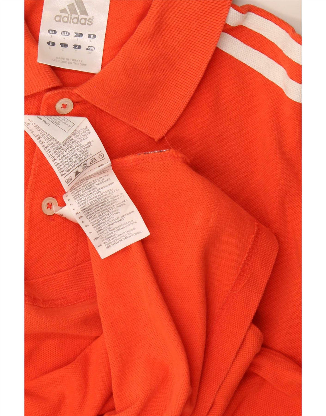 Camisa polo masculina Adidas pequena laranja algodão