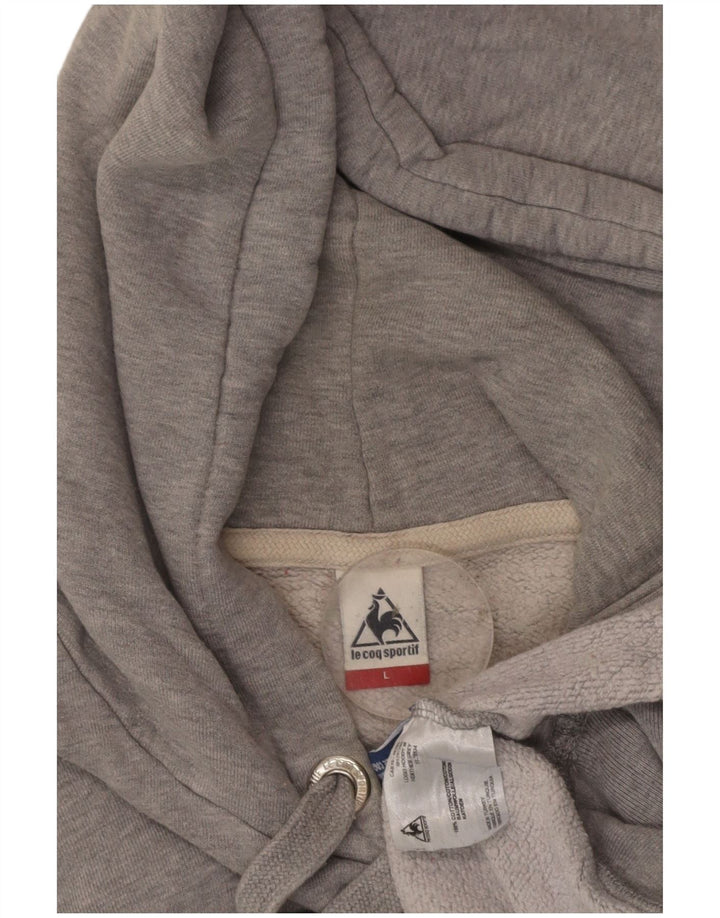 LE COQ SPORTIF moletom com capuz gráfico masculino grande algodão cinza