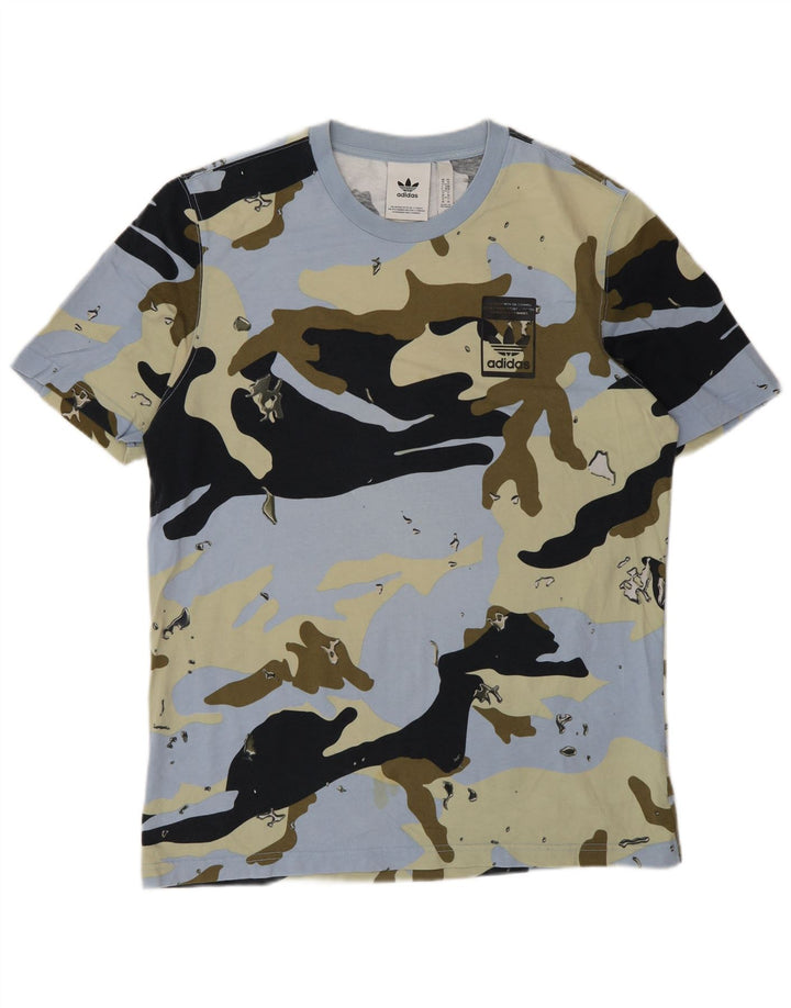 Camiseta masculina Adidas Top médio algodão camuflado multicolorido