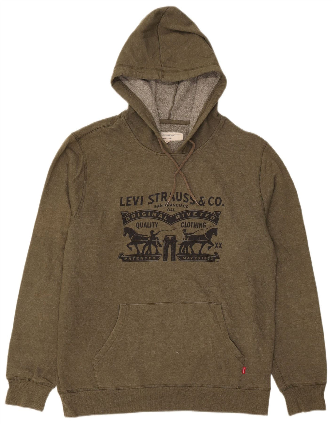 Moletom com capuz gráfico masculino Levi's, algodão cáqui médio
