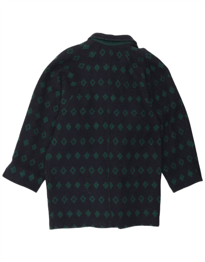 Sobretudo feminino vintage folgado IT 42 médio azul marinho argyle/diamante