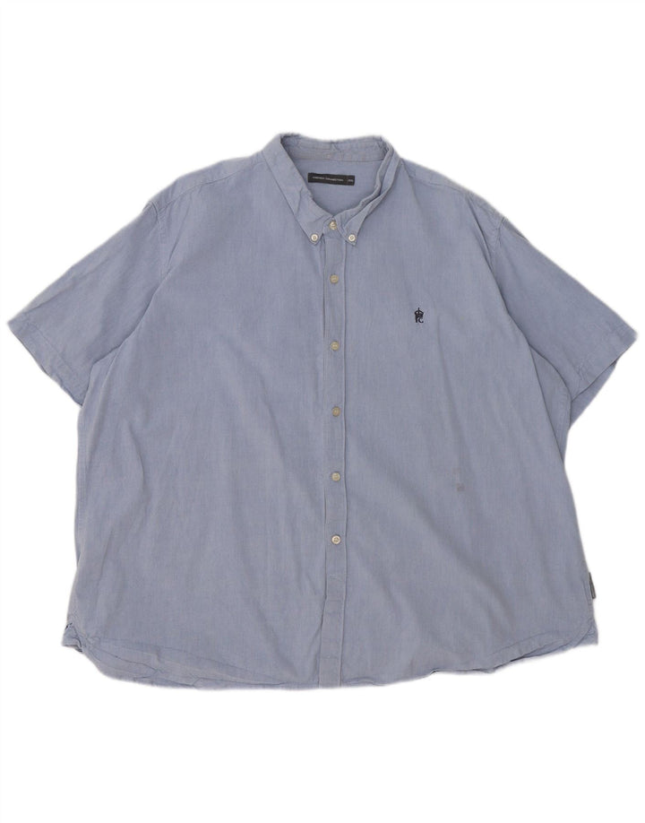 Camisa masculina de manga curta French Connection 2XL algodão azul