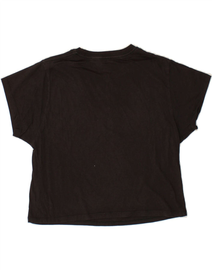LEVI'S Womens Crop Graphic T-Shirt Top UK 6 XS Black Vintage Levi's and Second-Hand Levi's from Messina Hembry 