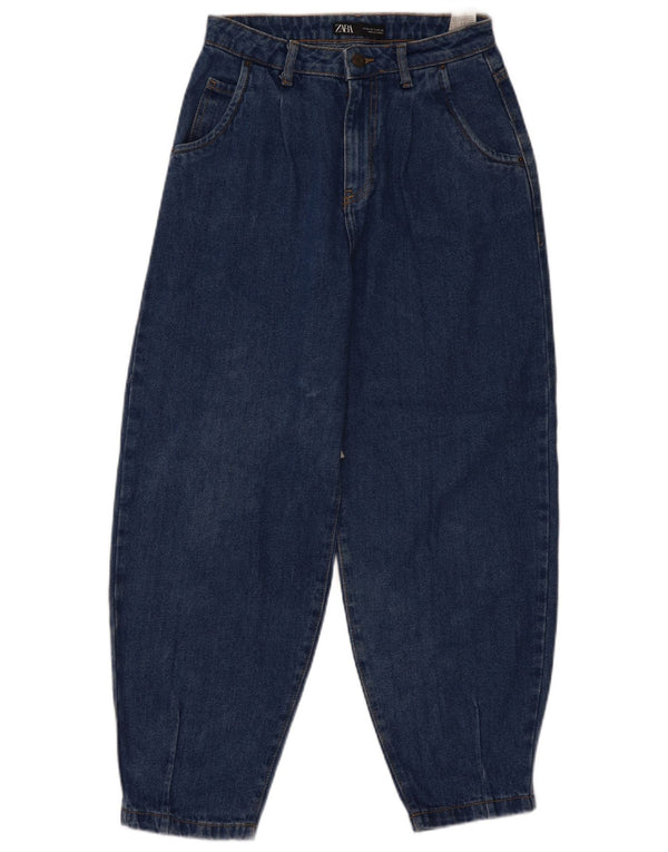 Calça jeans feminina cintura alta Zara EU 36 XS W26 L27 azul algodão