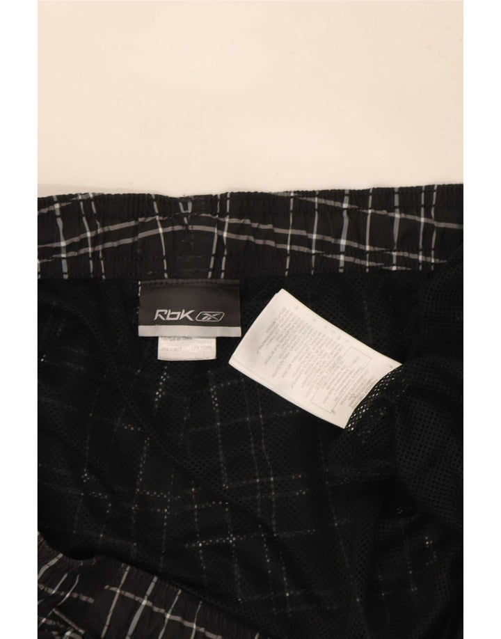 Shorts de natação masculino Reebok 2XL poliéster xadrez preto