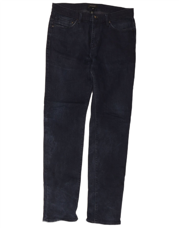 Ted Baker Mens Slim Jeans W32 L31 Azul Marinho Algodão