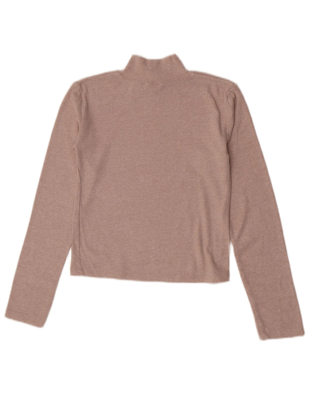 Zara Womens Crop Top Manga Longa Reino Unido 12 Médio Bege