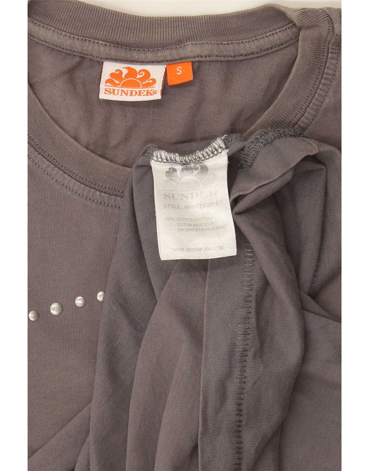 Camiseta masculina Sundek com estampa gráfica pequena de algodão cinza
