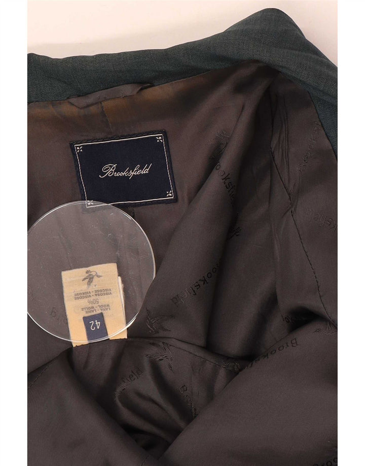Jaqueta blazer feminina Brooksfield com 1 botão IT 42 lã verde médio