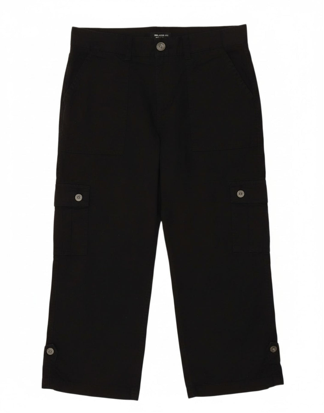 Calça capri feminina com ajuste relaxado LEE EUA 6 médio W30 L21 preta