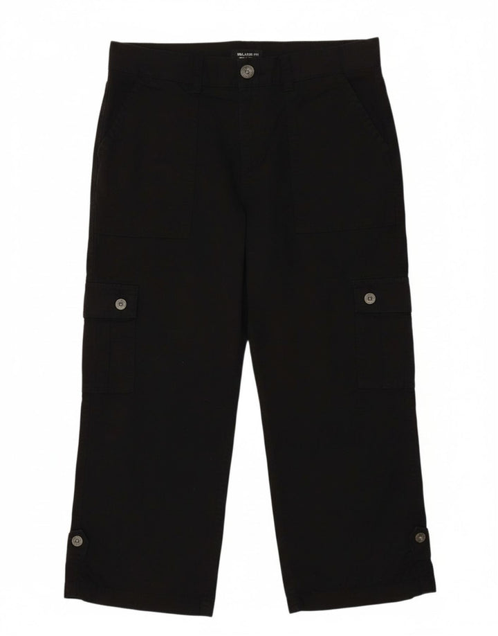Calça capri feminina com ajuste relaxado LEE EUA 6 médio W30 L21 preta