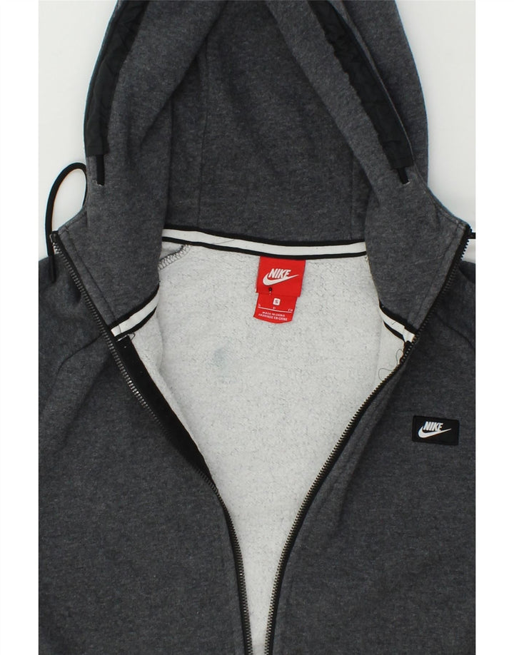 NIKE Womens Zip Hoodie Sweater UK 10 Small Grey Cotton Vintage Nike and Second-Hand Nike from Messina Hembry 