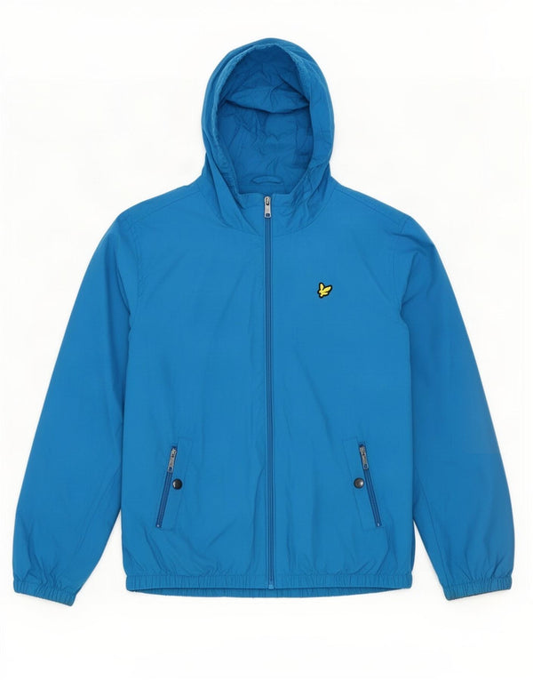 Jaqueta de chuva com capuz para meninos Lyle & Scott 12-13 anos algodão azul