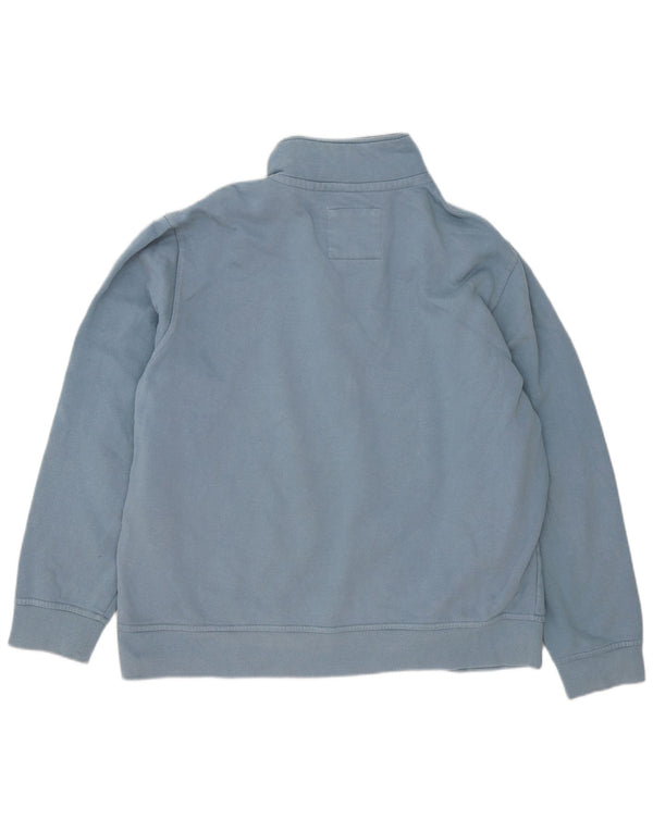 Crew Clothing Mens Zip Neck Moletom Jumper 2XL Algodão Azul