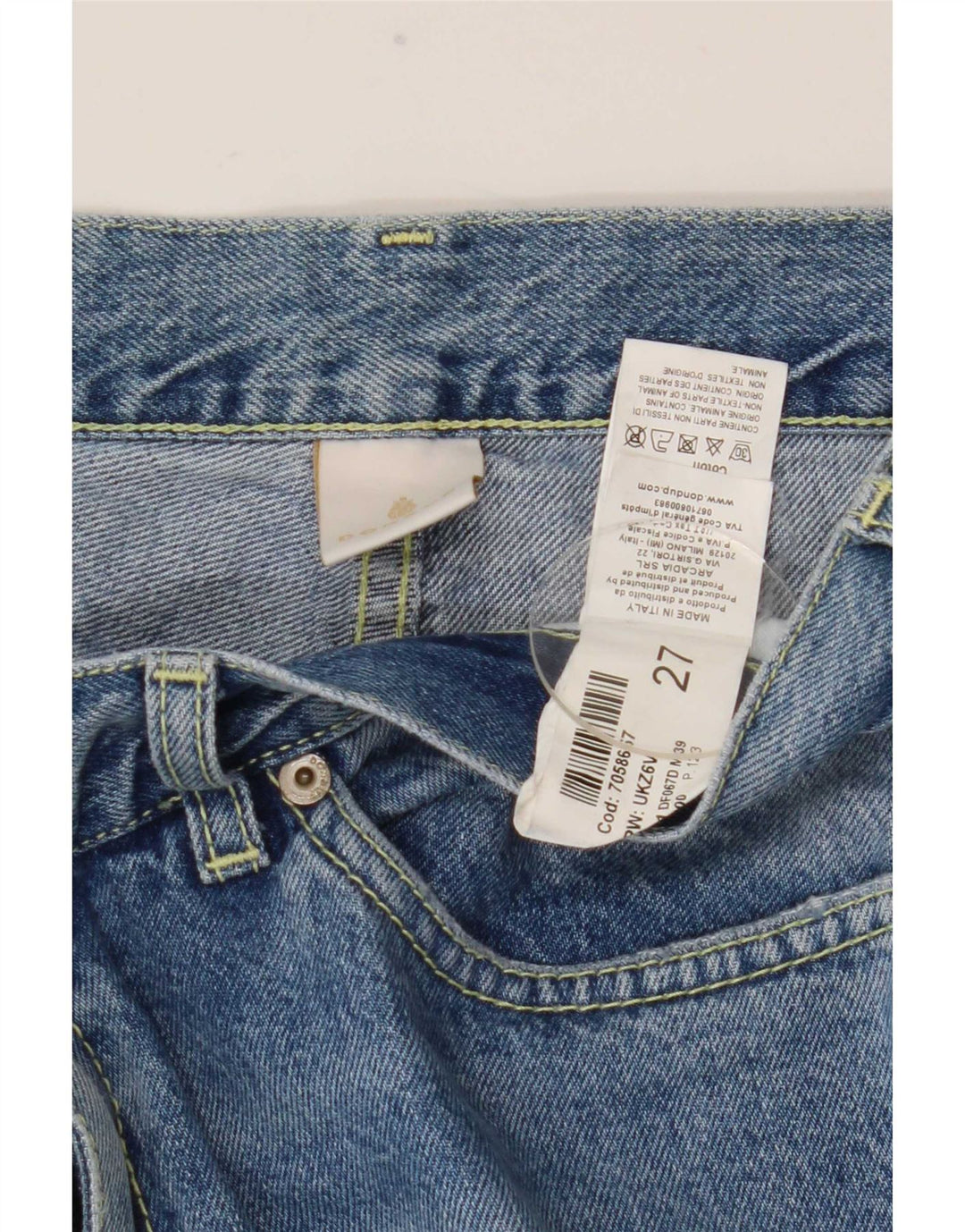 Dondup Jeans retos femininos desgastados W27 L28 algodão azul