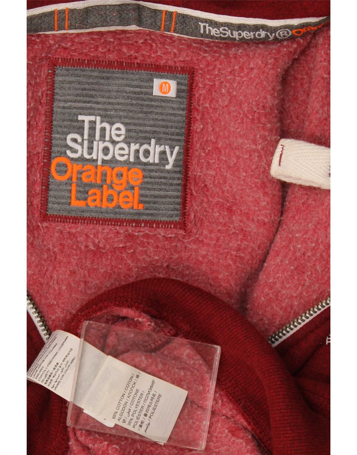 Suéter masculino Superdry com capuz e zíper médio algodão vermelho