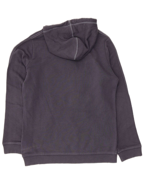 Adidas feminino gráfico moletom com capuz jumper IT 46 grande algodão azul marinho