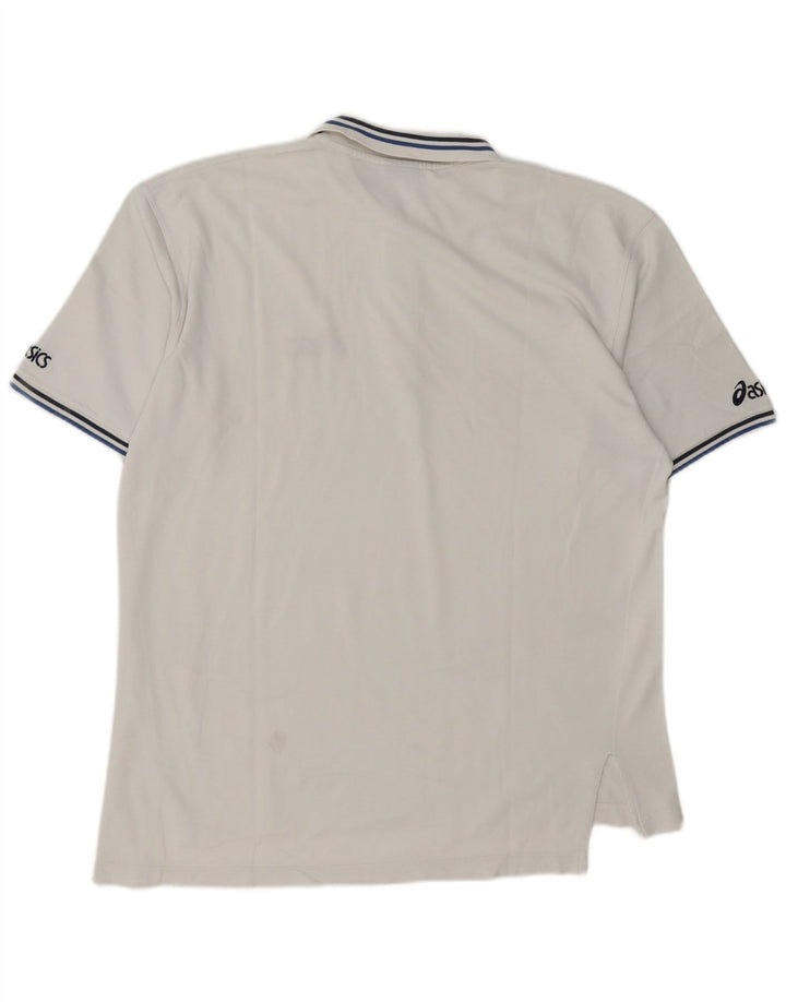 Camisa polo masculina Asics XL algodão branco