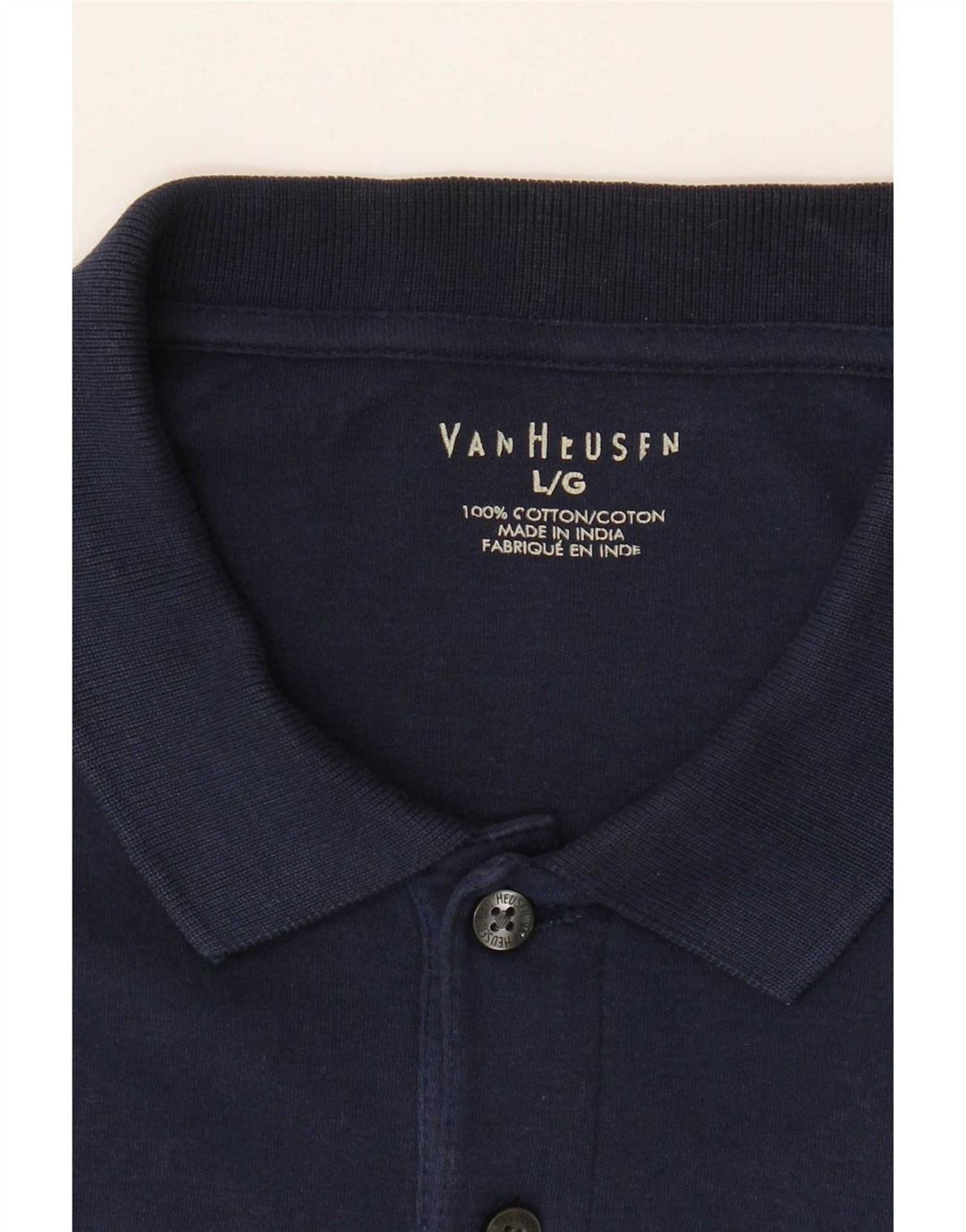 Camisa pólo masculina Van Heusen grande algodão azul marinho