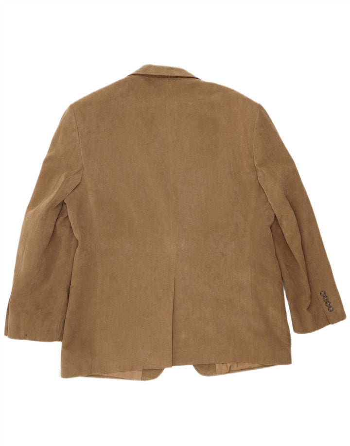 Jaqueta blazer masculina de 2 botões Marks & Spencer UK 42 poliéster bege grande