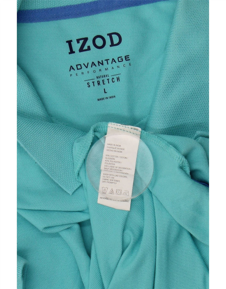 Camisa polo masculina IZOD grande algodão turquesa