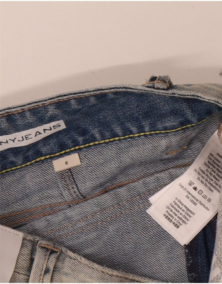Shorts jeans feminino Dkny EUA 6 médio W32 algodão azul