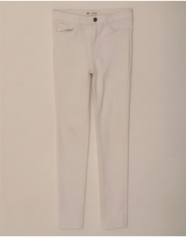 Levi's Girls 720 High Cintura Jeans Super Skinny 7-8 Anos W24 L24 Branco
